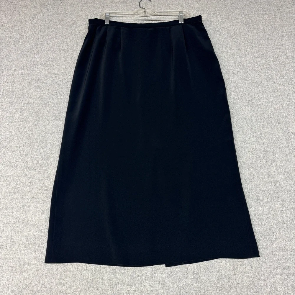 Liz Elana | Maxi Skirt | Size 16 | Black | Lined Back Vent Professional Evening